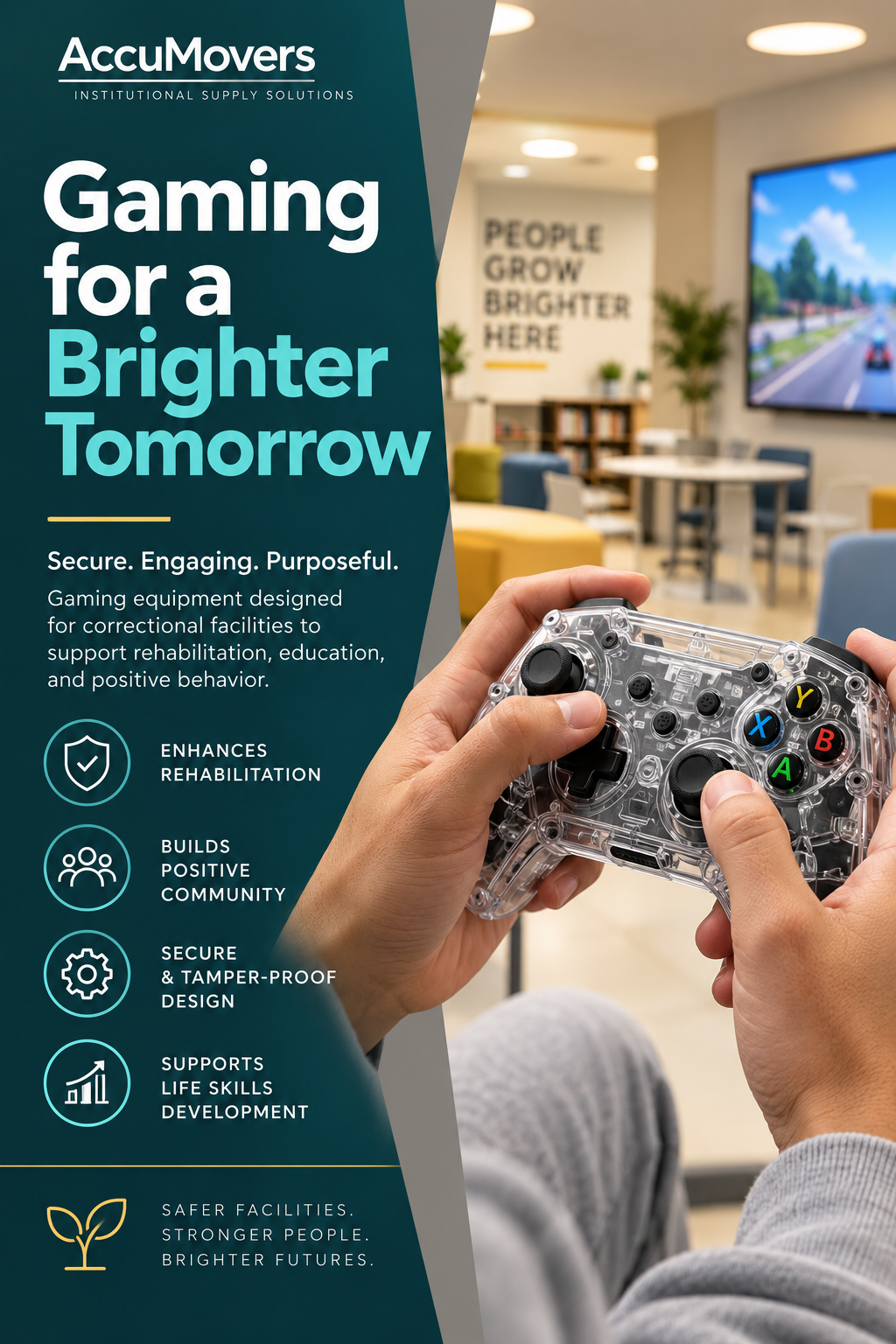 Secure gaming equipment supporting structured recreation in a correctional facility