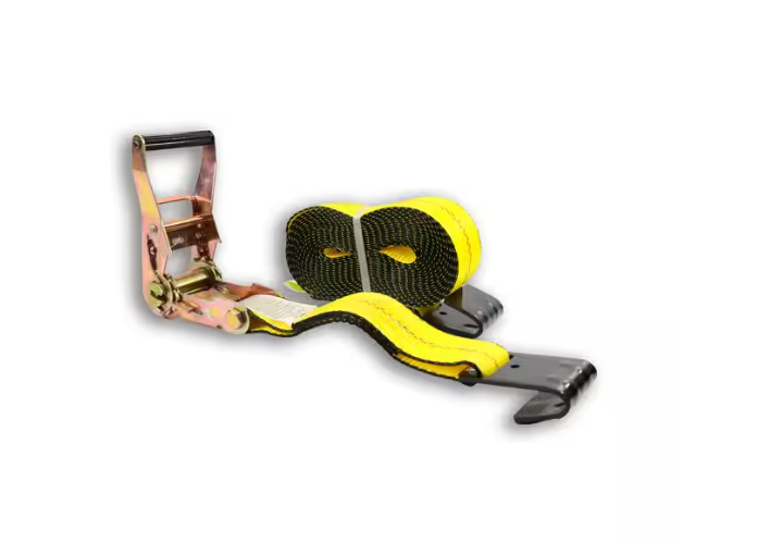 Ratchet Tie-Down Strap Assembly, 27 ft x 2 in. with Flat Hooks