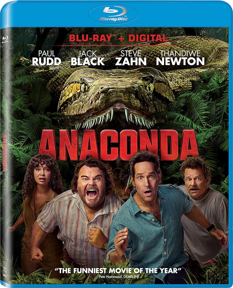 Anaconda creature feature thriller on Blu-ray disc and digital copy featuring high-definition survival horror adventure