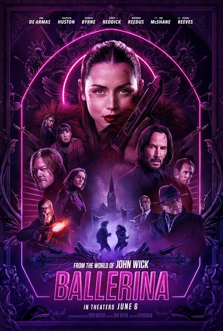 From the World of John Wick: Ballerina (2025) action-thriller movie featuring intense martial arts choreography, assassin training within the Ruska Roma, and stellar performances starring Ana de Armas