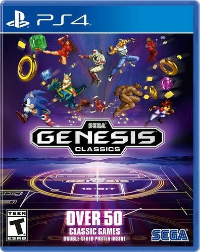 SEGA Genesis Classics compilation game for Sony PlayStation 4 featuring over 50 retro retro arcade and console titles with modern multiplayer and save features