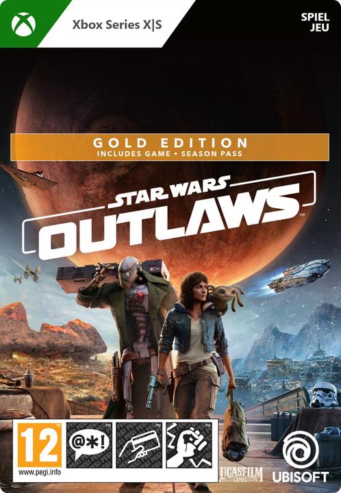 Star Wars Outlaws open-world action-adventure video game for Xbox Series X featuring an immersive scoundrel story, dynamic blaster combat, stealth mechanics, and thrilling space exploration in the galactic underworld